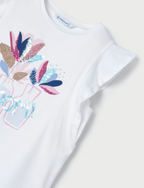 Mayoral - 2-teiliges Set/ T-Shirt weiß & Leggings blau